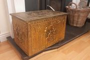 Large Brass hammered Storage Box