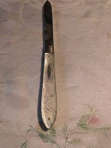 1915 WWI 6" Sterling Silver Fruit Knife