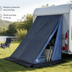 Caravan Rear Storage Tent 160cm Keder Rail Waterproof Camping Storage Shelter UV50