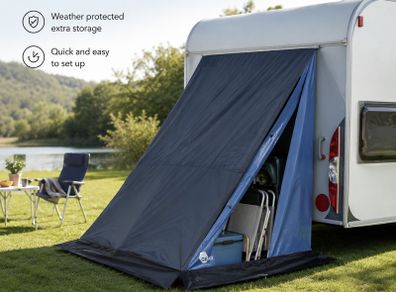 Caravan Rear Storage Tent 160cm Keder Rail Waterproof Camping Storage Shelter UV50