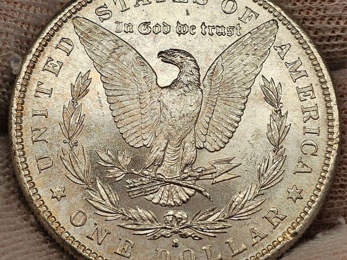 USA United States Silver 1881 S Morgan Dollar Beautiful Uncirculated Lustrous Gold Toned