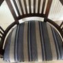 Traditional dark wooden chair with blue/grey cushion for office or study Image 4