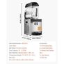 Commercial Slushy Machine, 12L Single Tank Frozen Drink Machine, 48 Cups Stainless Steel Margarita Smoothie Frozen Drink Maker Image 4