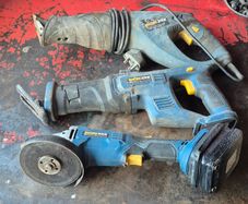 WorkZone battery grinder and 2 recip saws