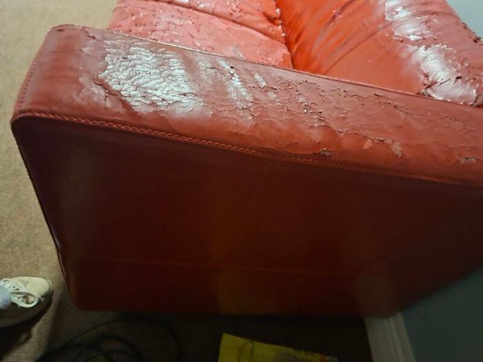 Red Leather Sofa