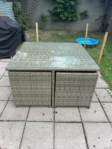 Rathwood Rattan 4 seater cube seat
