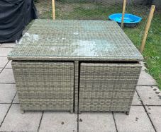 Rathwood Rattan 4 seater cube seat