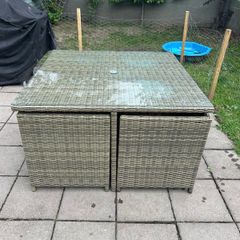 Rathwood Rattan 4 seater cube seat