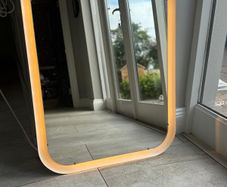 Mirror with back lit light led