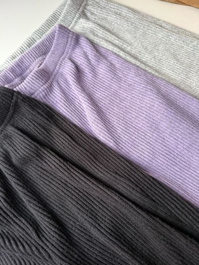 Girls' Casual, Thickened and Comfortable Ribbed Leggings with Embroidered Hearts and Salad Trim, 3 Pieces/Set, for Spring, Autumn and Winter