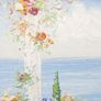 Vintage Oil Paintings Seaside Impressionism Wall Art Blue Oil Paintings Garden Floral Wall Art Blue Artwork Living Room Wall Art, signed framed Image 5