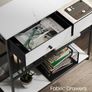 Console Table, Side Table with 2 Fabric Drawers, Hallway Table, 24 x 76 x 80 cm, for Hallway, Living Room, Marble White/Ink Black Image 4