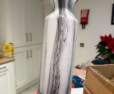 The grange collection Vase marble grey effect glass vase BNIB