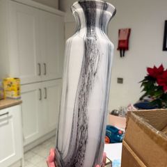 The grange collection Vase marble grey effect glass vase BNIB