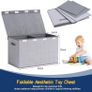 Toy Storage Box, 81L Foldable Kids Toy Chests & Boxes for Boys Girls,Toy Storage Organiser with Flip-top Lid, Childrens Storage Box for Clothes, Bedroom,Playroom, Kindergarten,Grey Image 6