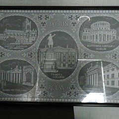 Framed Irish Lace of Dublin Buildings 30 euro