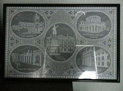 Framed Irish Lace of Dublin Buildings 30 euro