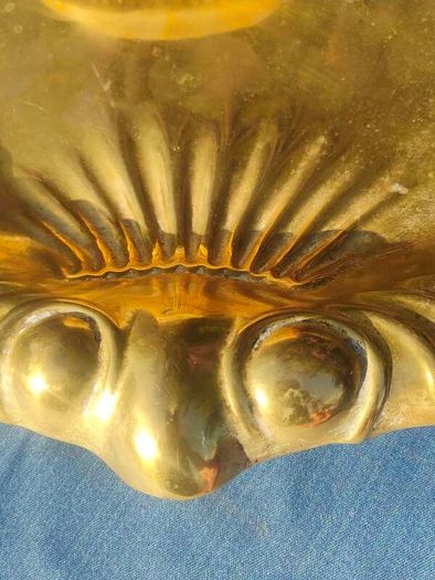 Victorian brass crumber and bone handled brush