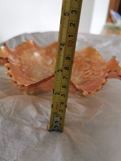 Vintage Carnival Glass Marigold Lustre 3 Footed Bowl