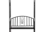 Outdoor-Steel Frame Garden Arch w/ 2-Seater Bench Flower Climber Black