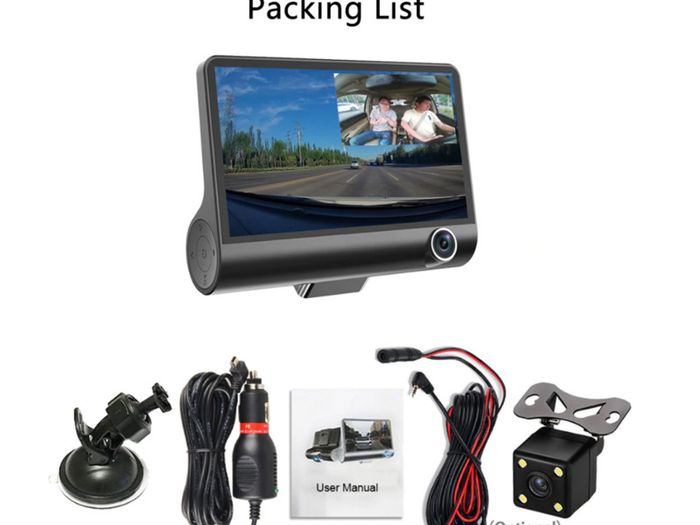 1080P Car DVR 4.3 inch Lens Dash Cam Front and Rear Video Recorder Camera G-sensor