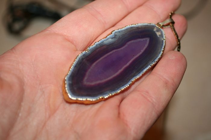 Pendant with Purple Stone and Chain