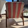 Newly Reupholstered Striped Accent Armchair Image 4