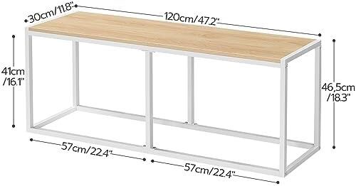 Bench for Dining Room Bench, 120 x 30 x 46.5 cm, Kitchen Bench, Dining Bench in Industrial Design, Sturdy Metal Frame, Easy to Assemble, for Kitchen, Living Room, Entrance, Bedroom