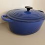 Vintage Le Creuset Cast Iron Oval Casserole Dish Size 29 4.7 Litre - Dark Blue Navy Dutch Oven Pot Image 5