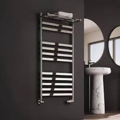 Reina Alento (530mm Wide 1120mm High) Polished Stainless Steel Radiator Heated Towel Rail - Superior quality with 25 year guarantee