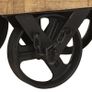 Highboard with Wheel 38x30x143 cm Solid Rough Mango Wood Image 2