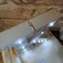 New 16cm x 15cm x 3cm washed wood effect K with lights in monogrammed gift bag Image 3