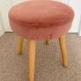 Pink Velour Foot Stool Image 3