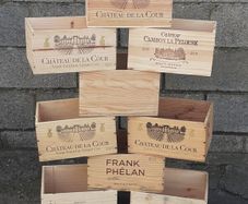 FRENCH Wooden Box Crate Storage unit (6 bottle size) Traditional.