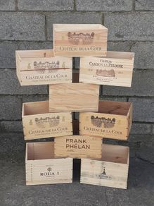 FRENCH Wooden Box Crate Storage unit (6 bottle size) Traditional.