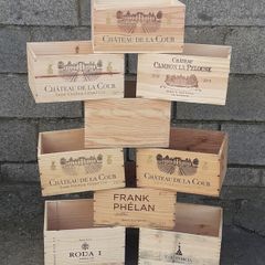 FRENCH Wooden Box Crate Storage unit (6 bottle size) Traditional.