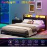 King Size Bed Frame with Ergonomic Storage Headboard and LED,Metal Platform Low Bed Frame King Size 5ft,Kingsize Floor Bed Base with Charging Station,No Box Spring Needed,Easy Assembly,Black Image 10