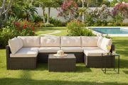 MIAMI Luxury Rattan Garden Corner Sofa with Table