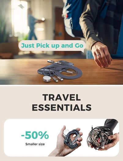 Upgraded Travel Essentials 3 in 2 USB C Charger for Apple Watch Multi Charger Cable Compatible with iWatch Ultra/SE/11/10/9/8/7/6/5/4/3/2/& iPhone 17-11/Galaxy Nintendo Switch -4FT