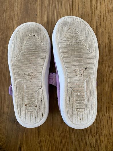 M&S Kids Lilac Mary Jane Canvas Shoes with riptape strap