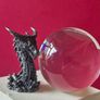 Crystal/glass ball and metal dragon stand. Image 5