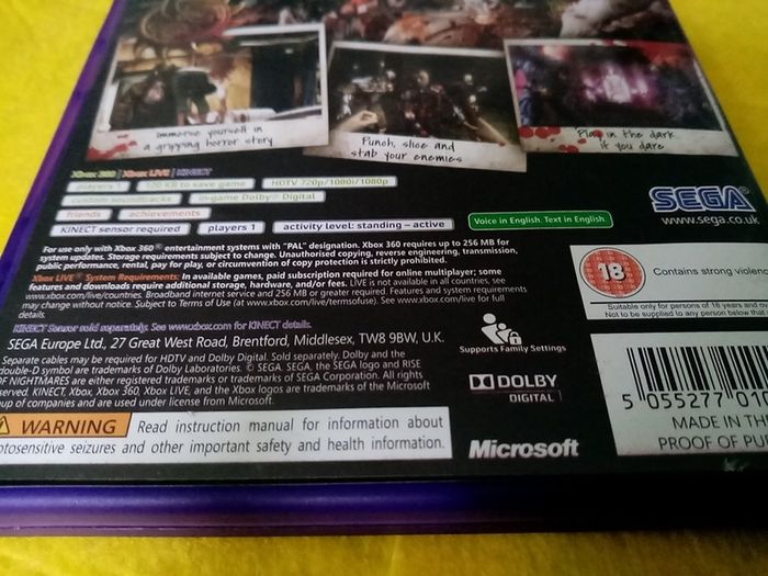 Rise of Nightmares Xbox 360 Games