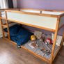 Bunk Bed with 2nd Base and Curtain - Ikea Kura Image 2