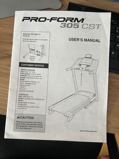 ProForm 305 CST Treadmill  Excellent Condition