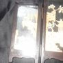 A Beautiful Old Asian hand carved cork diorama, presented as a folding triptych screen within a wood and glass frame Image 2
