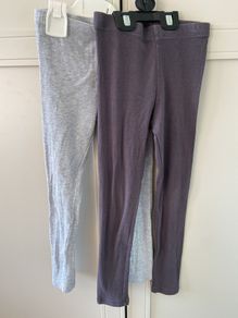 2 pack ribbed grey leggings 5-6 years