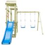 Playhouse with Ladder, Slide and Swings 252x432x218 cm Wood Image 2