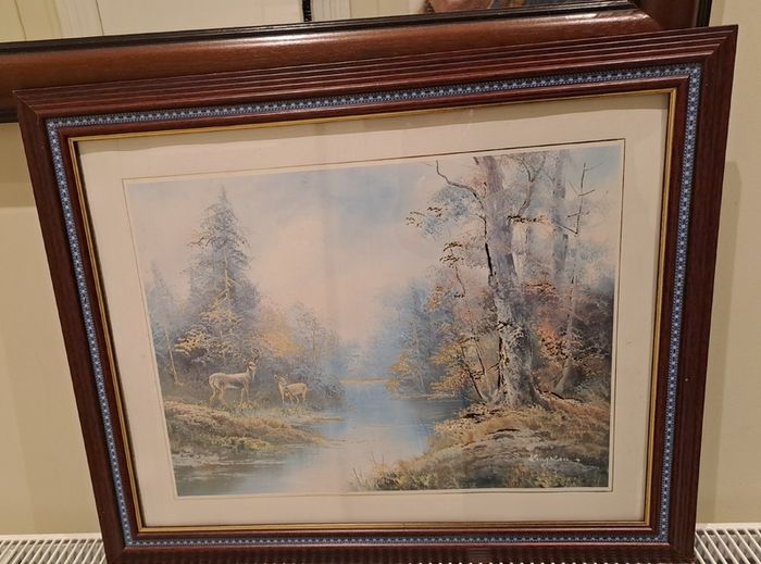 Vintage Foil Art in frame