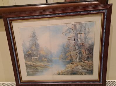 Vintage Foil Art in frame