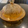 Very Pretty vintage glass dish with  lid Image 6